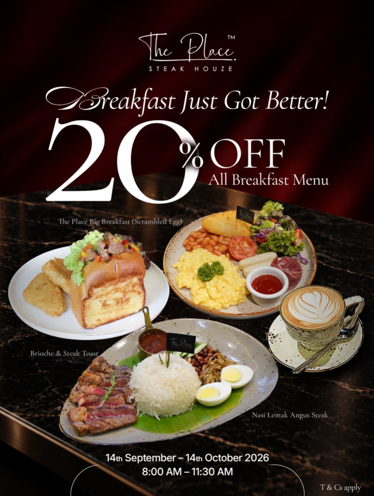 ALL BREAKFAST MENU 20% OFF